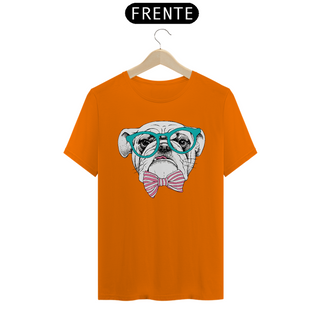 Nome do produtoCamiseta Bulldog Inglês de Óculos e Gravatinha