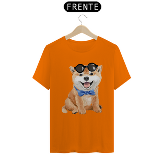 Nome do produtoCamiseta Akita Filhote de Óculos e Gravatinha