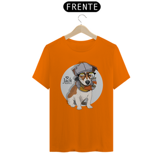 Nome do produtoCamiseta Jack Russell de Óculos e Cachecol