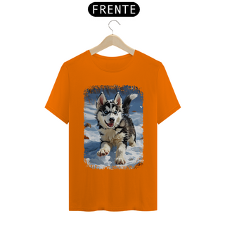 Nome do produtoCamiseta Husky Siberiano Correndo na Neve