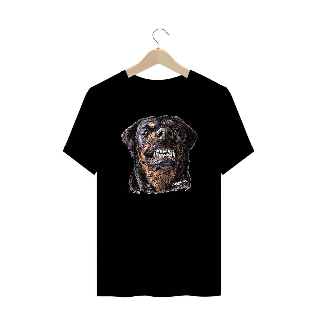 Nome do produto: Camiseta Plus Size Rottweiler Bravo