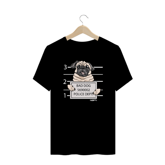 Camiseta Plus Size Pug Bad Dog