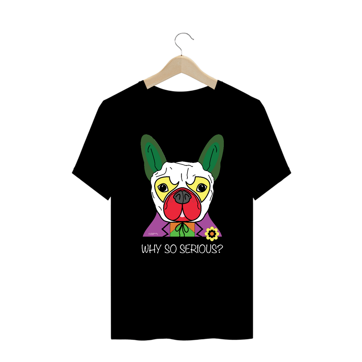 Nome do produto: Camiseta Plus Size Cachorro Coringa - Why So Serious?