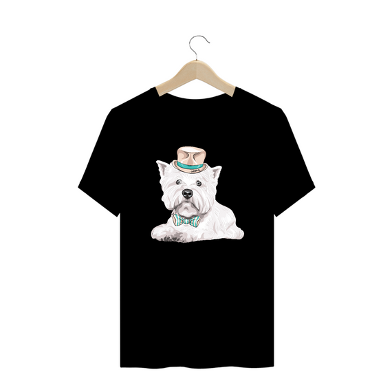 Camiseta Plus Size West Terrier de Gravata e Chapéu