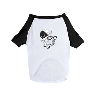 Camiseta para Cachorro - Pitbull de Boné e Óculos
