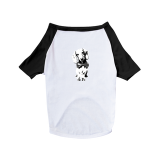 Camiseta para Cachorro - Dachshund de Gravatinha em Preto e Branco