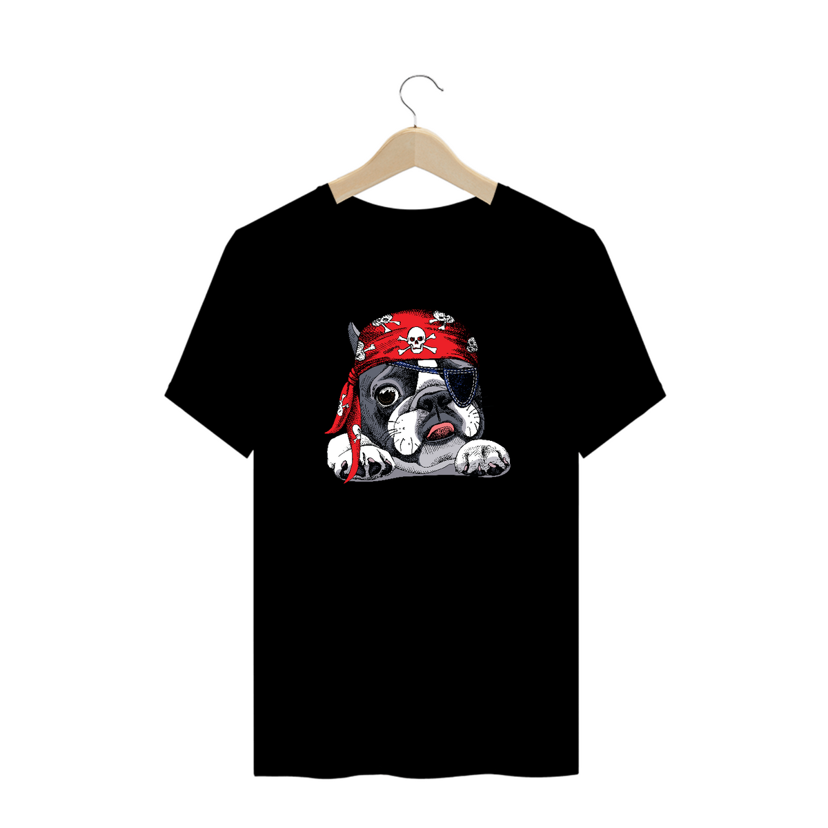 Nome do produto: Camiseta Plus Size Bulldog Francês Pirata