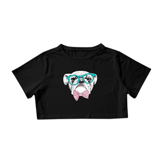 Nome do produtoCropped Bulldog Inglês de Óculos e Gravatinha