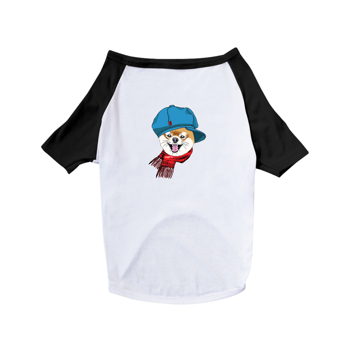 Nome do produto: Camiseta para Cachorro - Camiseta Spitz Alemão de Boina e Cachecol