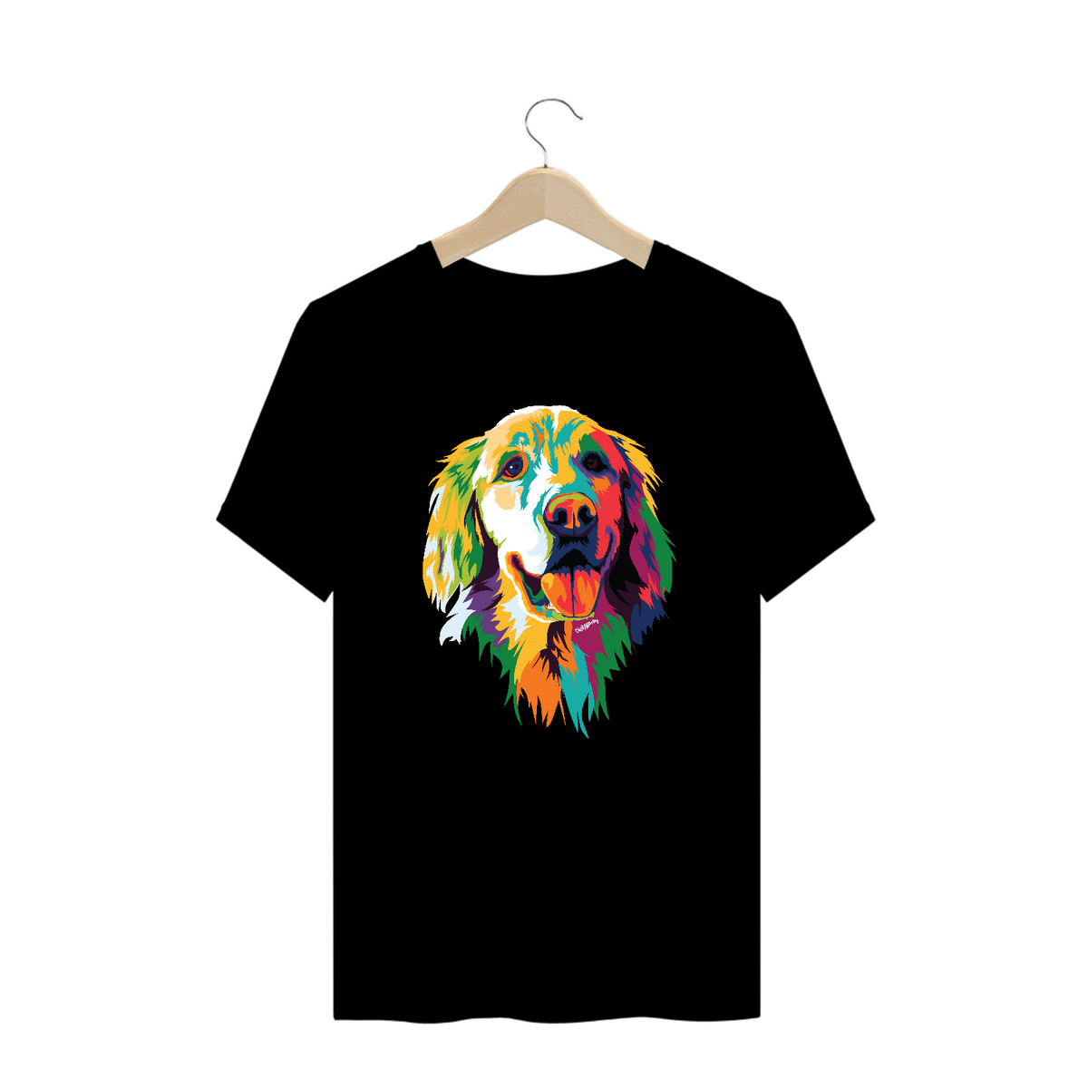 Nome do produto: Camiseta Plus Size Golden Retriever Ilustração Cores