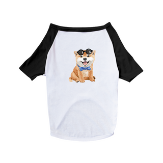 Nome do produtoCamiseta para Cachorro - Akita Filhote de Óculos e Gravatinha