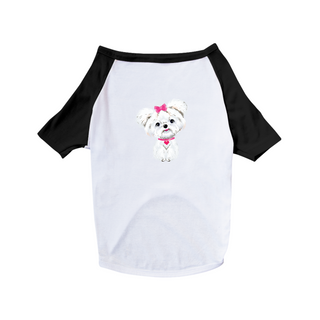 Nome do produtoCamiseta para Cachorro - Maltês de Lacinho