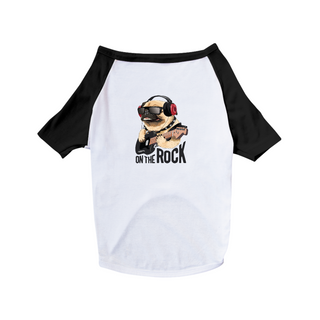 Camiseta para Cachorro - Pug On The Rock