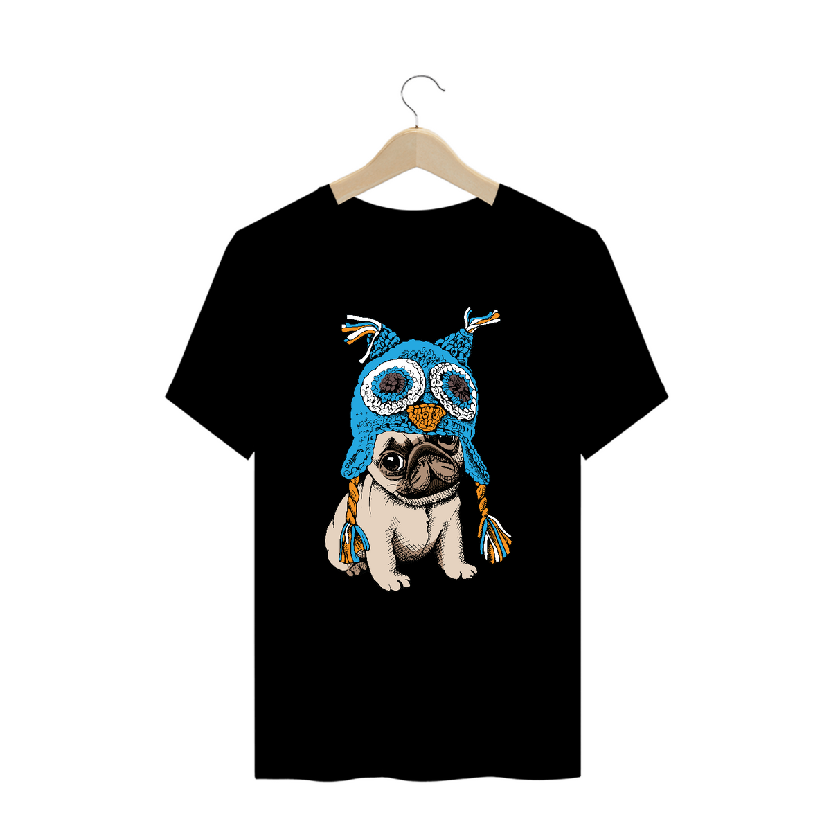 Nome do produto: Camiseta Plus Size Cachorro Pug Coruja