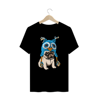 Camiseta Plus Size Cachorro Pug Coruja