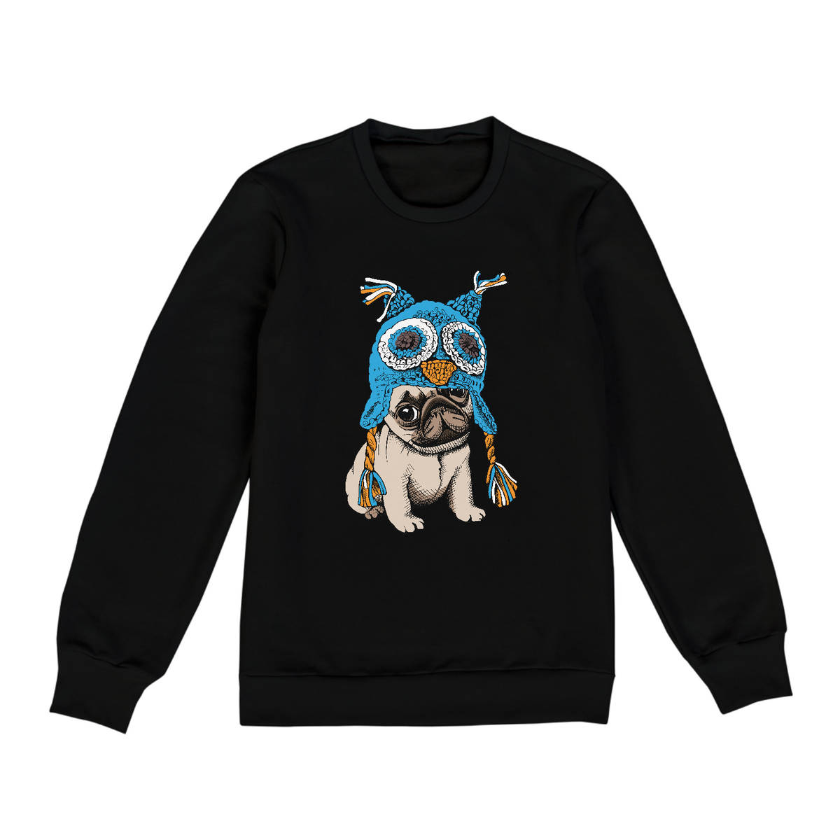 Nome do produto: Moletom Blusão Cachorro Pug Coruja