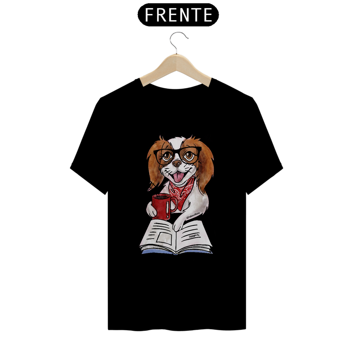 Nome do produto: Camiseta Cachorro, Café e Talvez 1 Livro - Books and Dogs