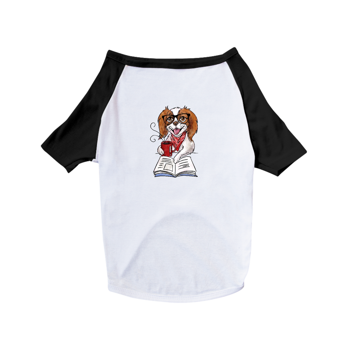 Nome do produto: Camiseta para Cachorro - Cachorro, Café e Talvez 1 Livro - Books and Dogs