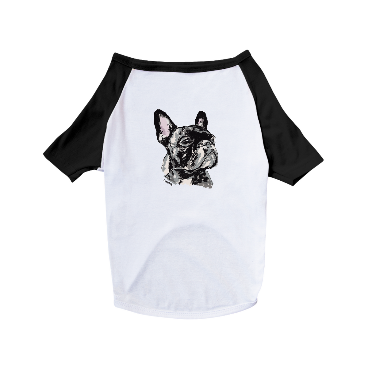 Nome do produto: Camiseta para Cachorro - Bulldog Francês Pintura Digital