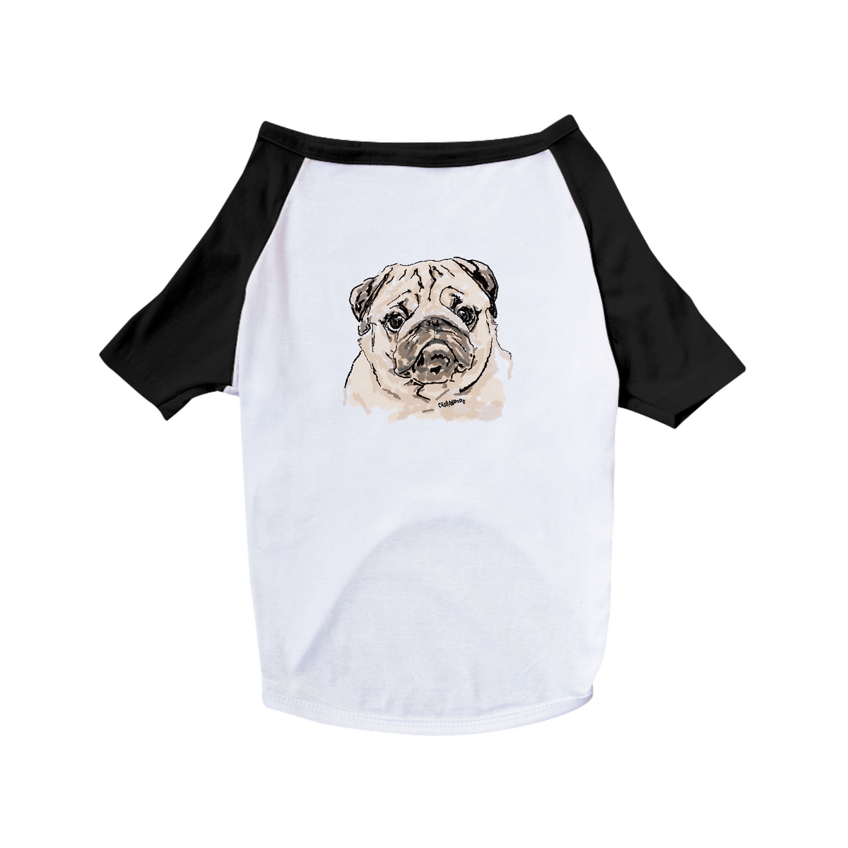 Nome do produto: Camiseta para Cachorro - Pug Pintura Digital