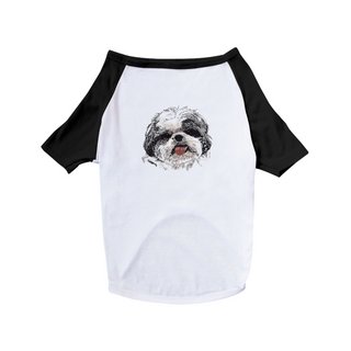 Camiseta para Cachorro - Shih Tzu Pintura Digital