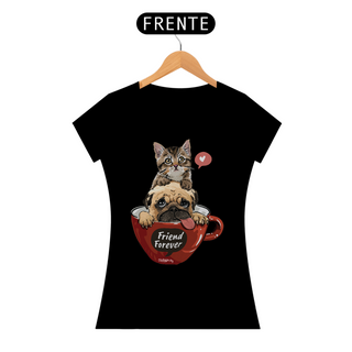 Nome do produtoBaby Look Gato e Cachorro - Friend Forever