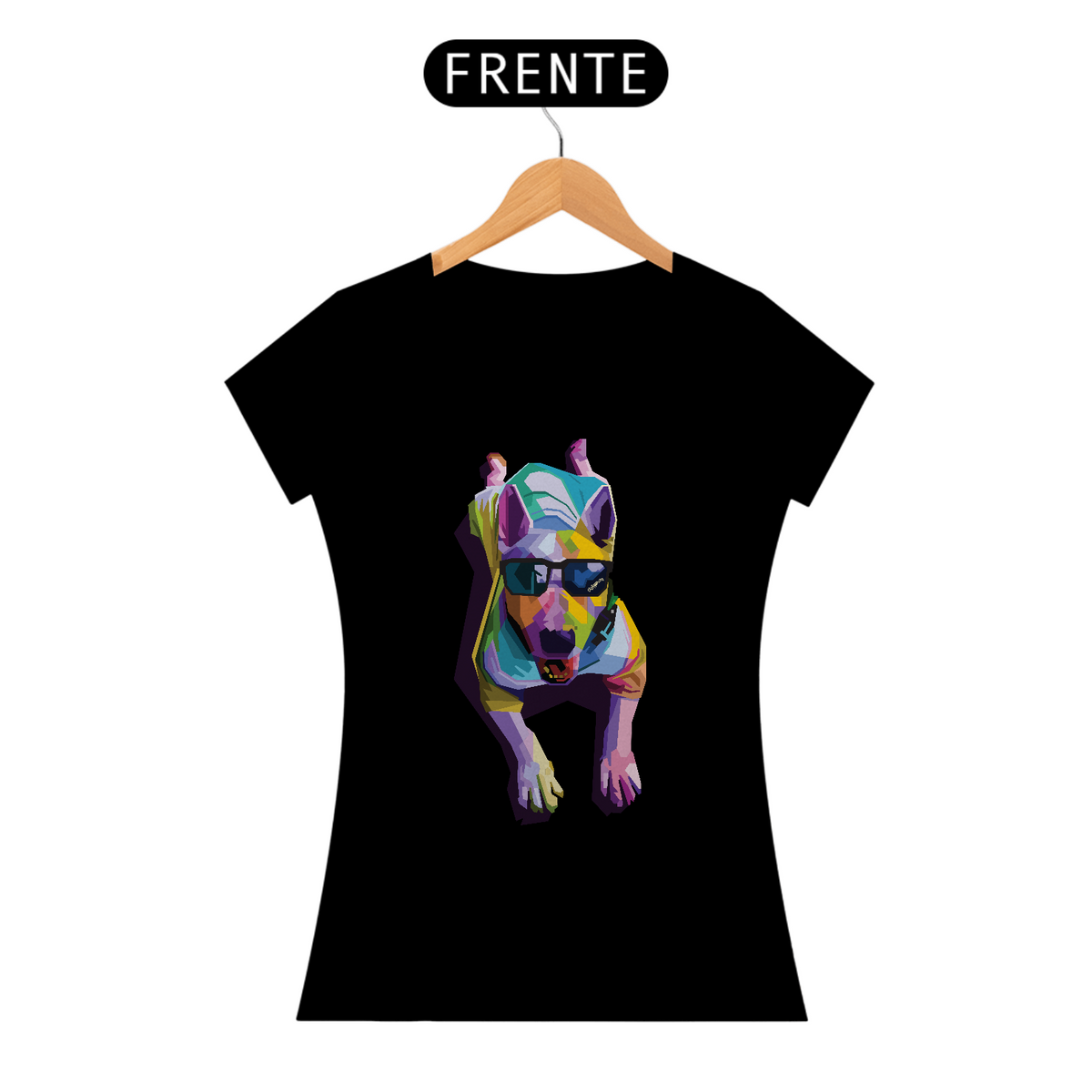 Nome do produto: Baby Look Cachorro Deitado Pop Art