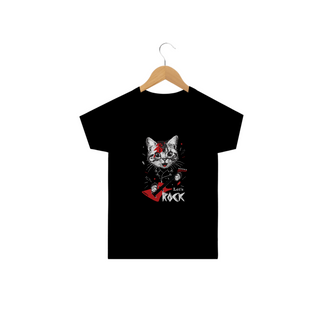 Camiseta Infantil Gato Let's Rock