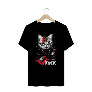 Nome do produtoCamiseta Plus Size Gato Let's Rock