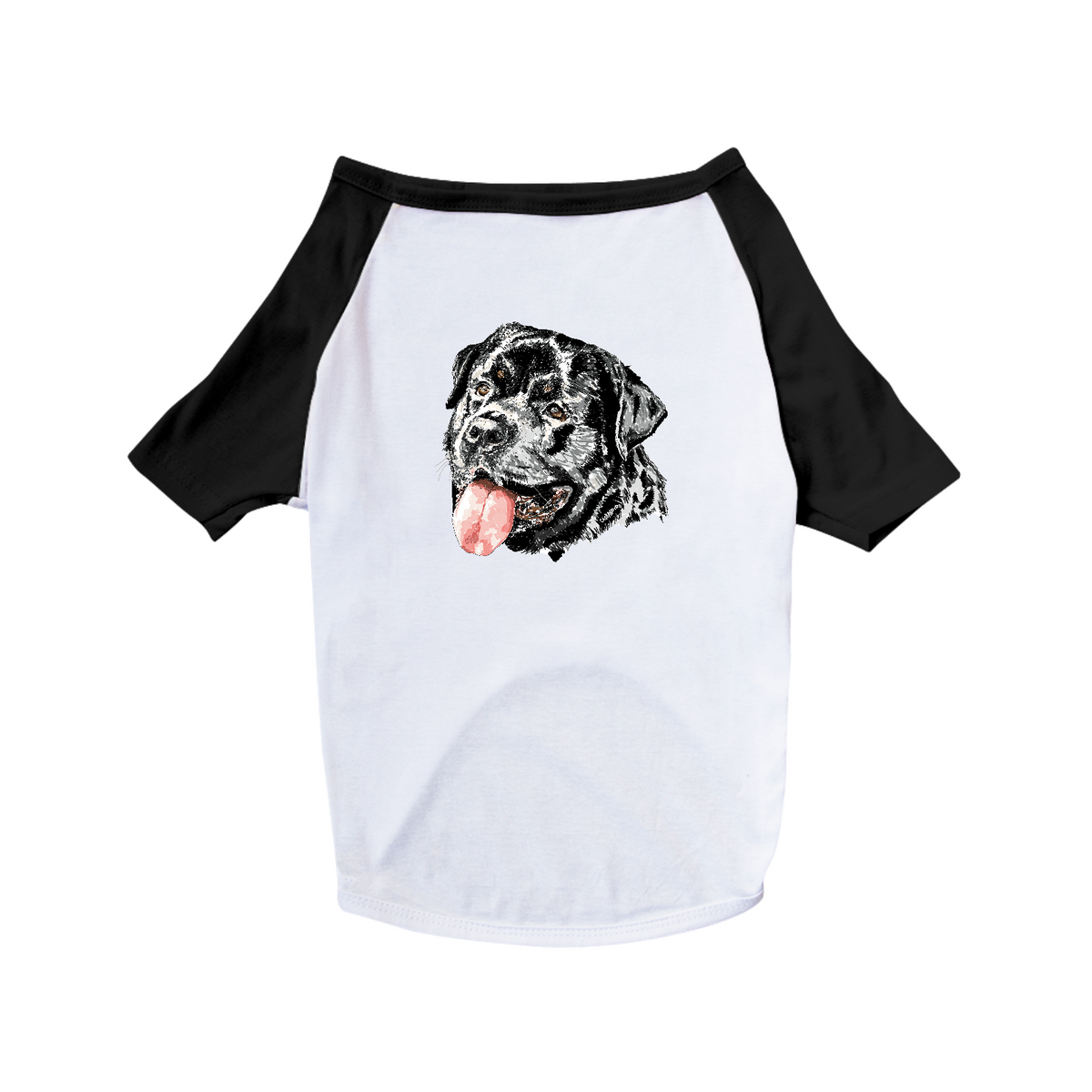Nome do produto: Camiseta para Cachorro - Rottweiler Cara Preta Pintura Digital
