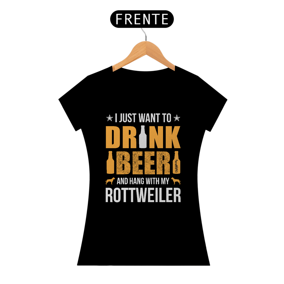 Nome do produto: Baby Look Cerveja e Rottweiler