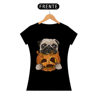 Nome do produtoBaby Look Pug Comendo uma Abóbora