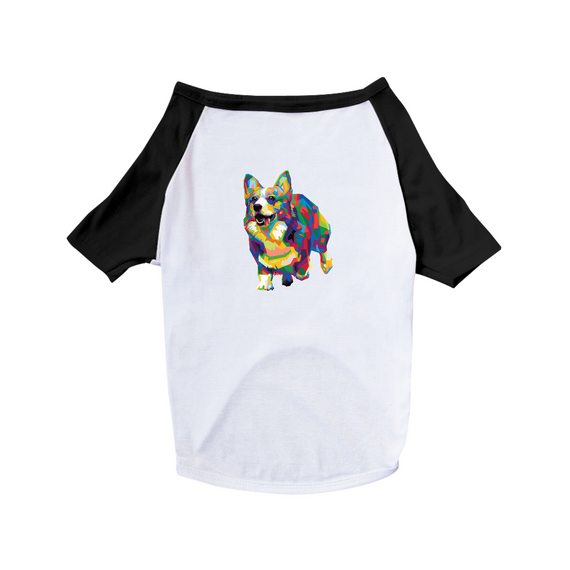 Camiseta para Cachorro - Welsh Corgi Pop Art