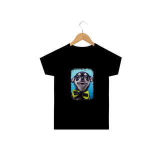 Nome do produtoCamiseta Infantil Chihuahua Preto de Gravatinha