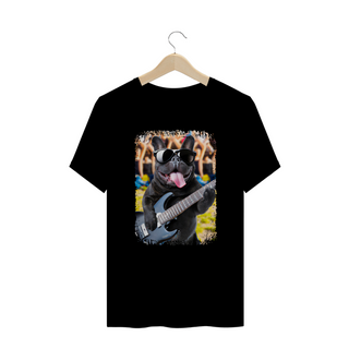 Nome do produtoCamiseta Plus Size Bulldog Francês Tocando Guitarra