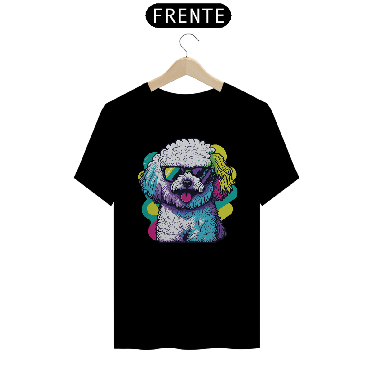 Nome do produto: Camiseta Bichon Frisé de Óculos de Sol