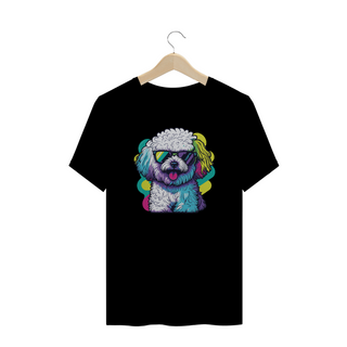 Nome do produtoCamiseta Plus Size Bichon Frisé de Óculos de Sol