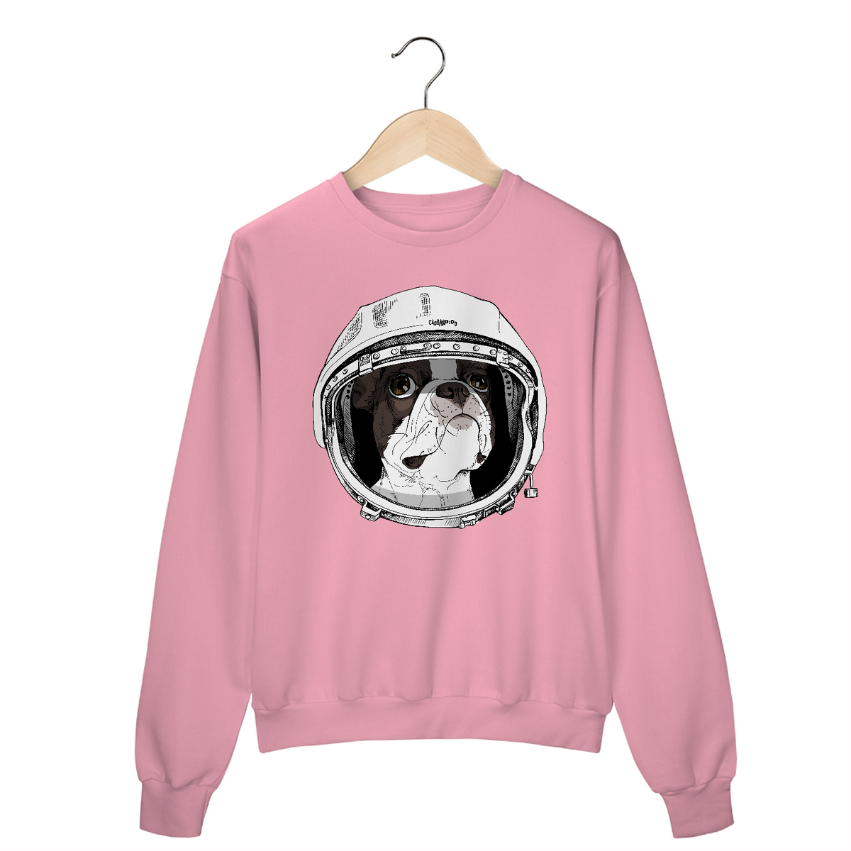 Nome do produto: Moletom Blusão Boston Terrier Astronauta