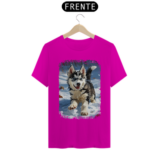 Nome do produtoCamiseta Husky Siberiano Correndo na Neve