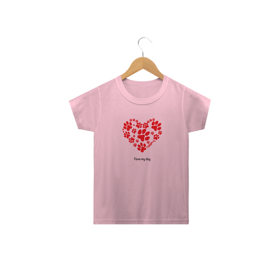 Camiseta Infantil I Love My Dog