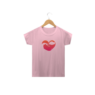 Camiseta Infantil Cachorro Coração - Quem Ama Cuida