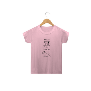 Camiseta Infantil Cachorro Yoga Inalar e Exalar