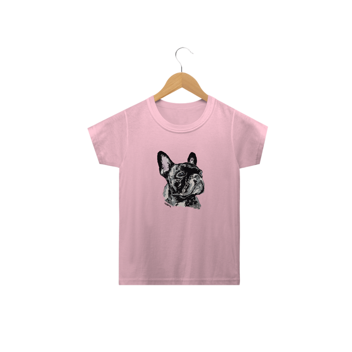 Nome do produto: Camiseta Infantil Bulldog Francês Pintura Digital