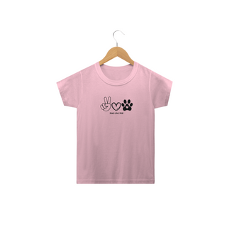 Camiseta Infantil Peace, love, dogs