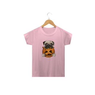 Nome do produtoCamiseta Infantil Pug Comendo uma Abóbora