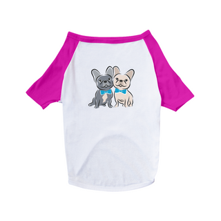 Nome do produtoCamiseta para Cachorro - Bulldog Francês Casal de Gravatinha