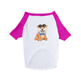 Nome do produtoCamiseta para Cachorro - Akita Filhote de Óculos e Gravatinha