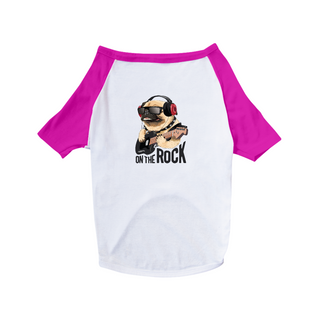 Nome do produtoCamiseta para Cachorro - Pug On The Rock