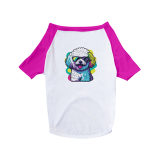 Nome do produtoCamiseta para Cachorro - Bichon Frisé de Óculos de Sol