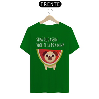 Nome do produtoCamiseta Cachorro Melancia - Será Que Assim Você Olha Pra Mim?